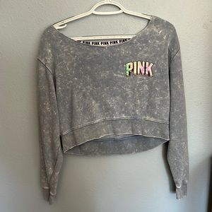 PINK VS long sleeve crop top